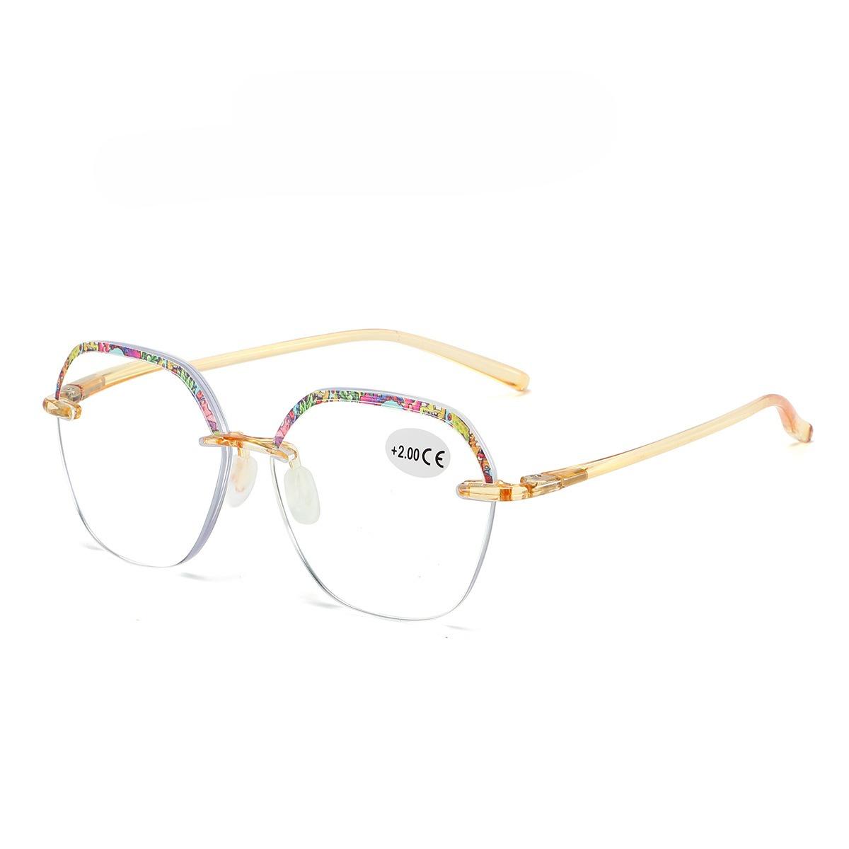 

Cutting Edge Frameless Presbyopia Glasses with High-end Feel Upper Color Lower Transparent Anti Blue Light Glasses for Women 3.5