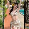 Swimsuit Women's Split New Bikini Thin Small Breasts Gathered Skirt Small Man Seaside Hot Spring Neck Swimsuit