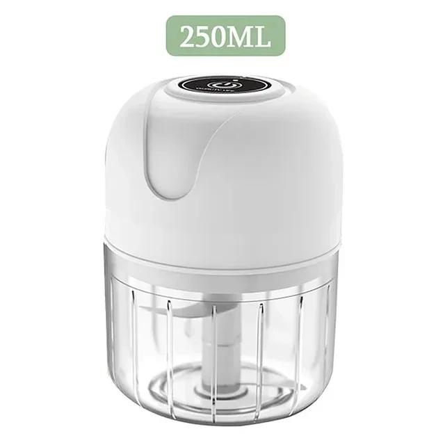 250ml Electric Garlic Masher Crusher Wireless Kitchen Food Chopper Usb Portable Meat Grinder Crushed Ginger Vegetable Crusher