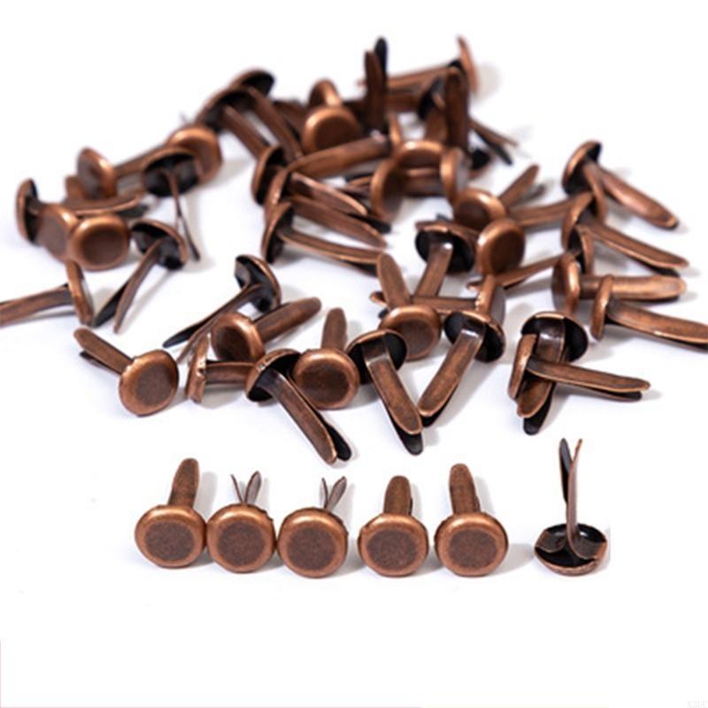 

50/100Pcs Multicolor Two-Legged Nails Rivets Fasteners Kids DIY Diamond Studs X3UC бронзовый