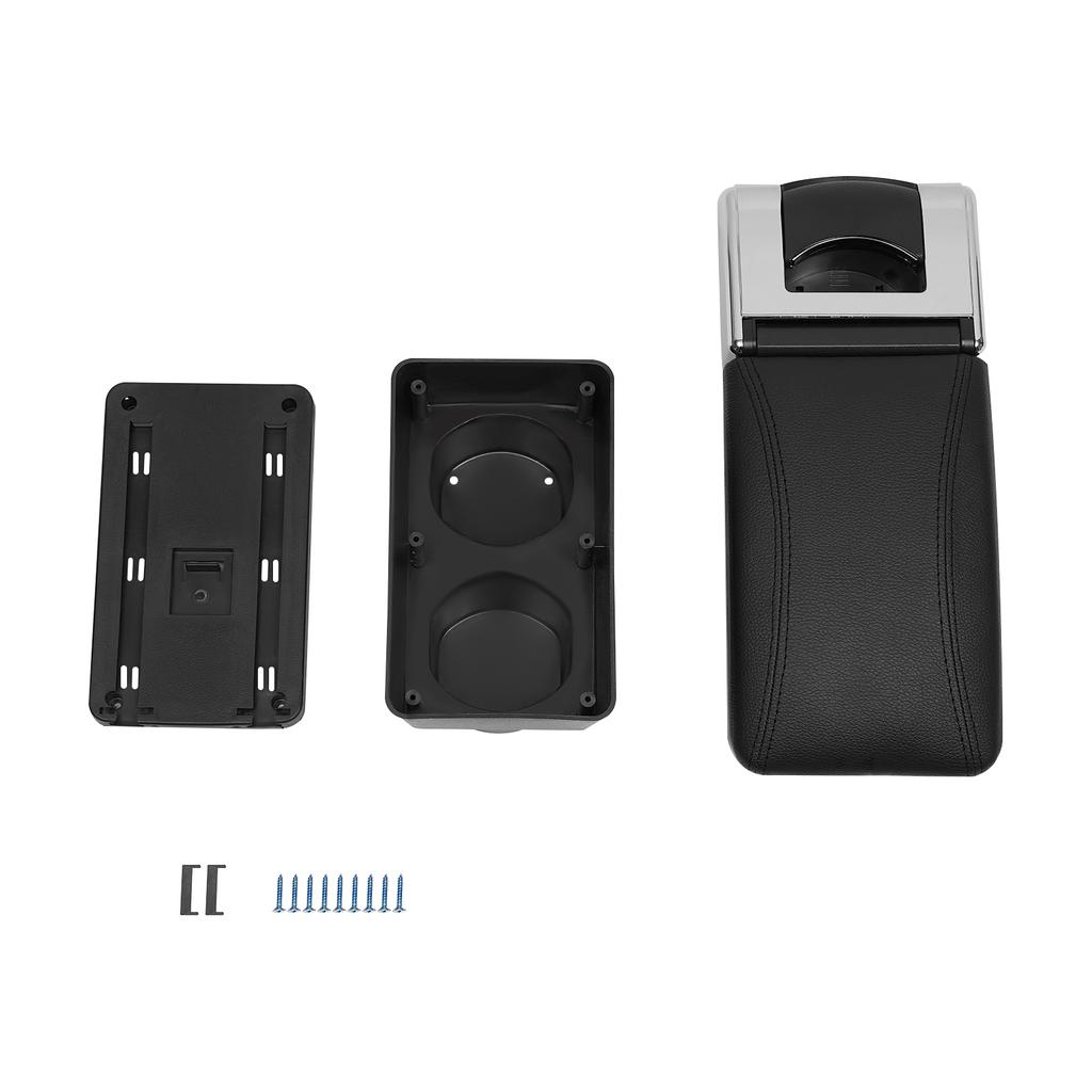 Car Armrest Storage Box Rotatable Black Large Storage Box Waterproof Car Armrest Seat Cover Protector for Nissan Versa 2007-2011