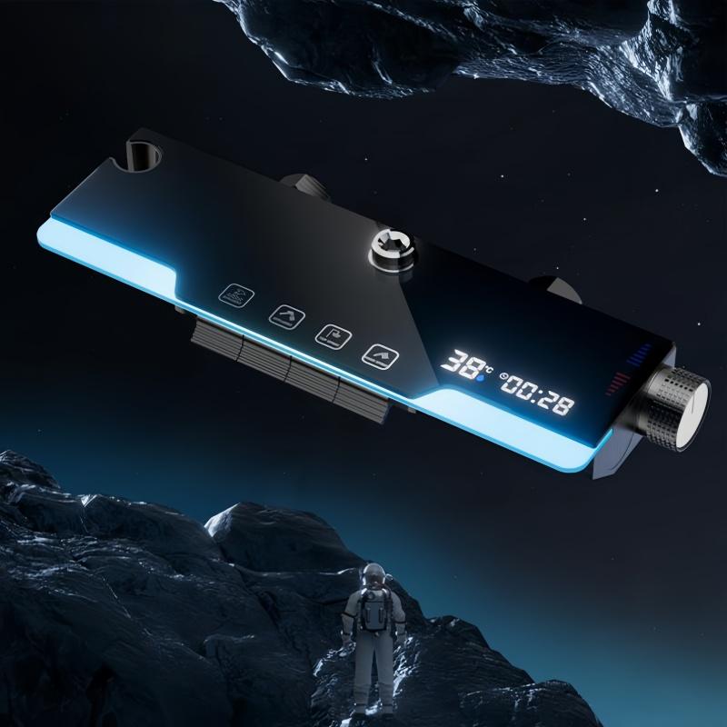 Shower Set Ambient Light Shower System Set For Bathroom Hotel Apartment Modern Digital Temperature Display Showers Faucet Set