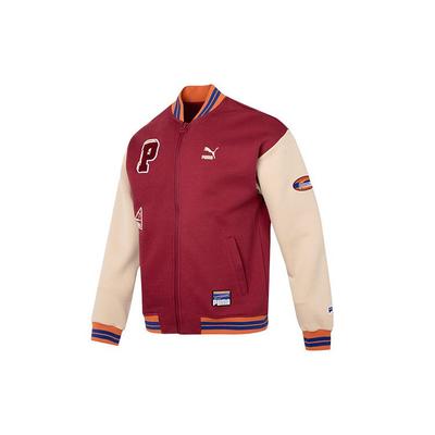 Puma Team Badge Bomber Jacket Unisex Jacket Dark-Red 677373-49