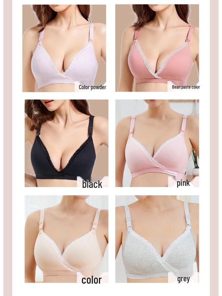 Wire-Free Double-Open Maternity Nursing Bra - Anti-Sagging, Supportive, Easy Feeding Access