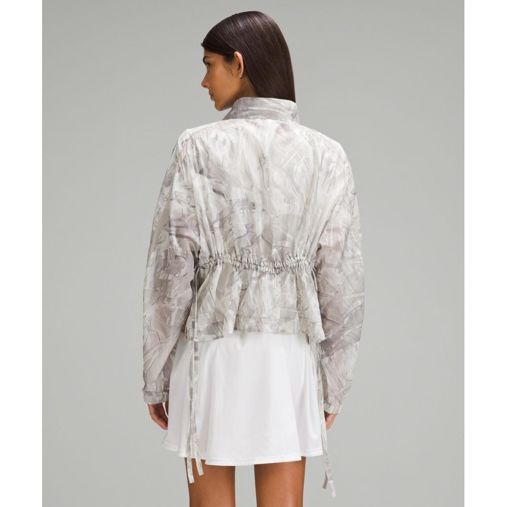 Lululemon Lightweight Woven Side Snap Anorak Marble Meld Light Multi Dove Grey