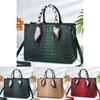Pu Crocodile Pattern Tote Bag For Women With Zipper Closure And Multiple Pockets