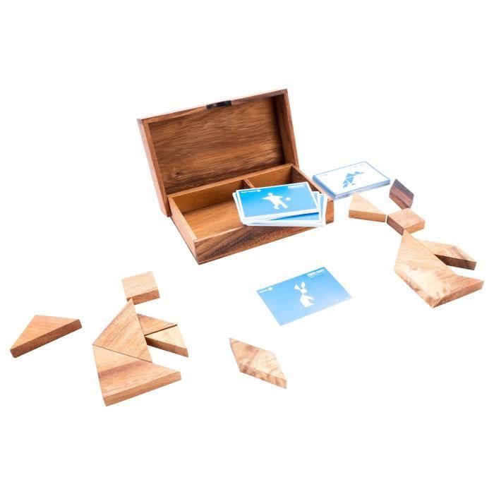 Puzzle - Double Tangram en bois - jeu en bois écologique - 1 et 2 joueurs - 4 ans et plus