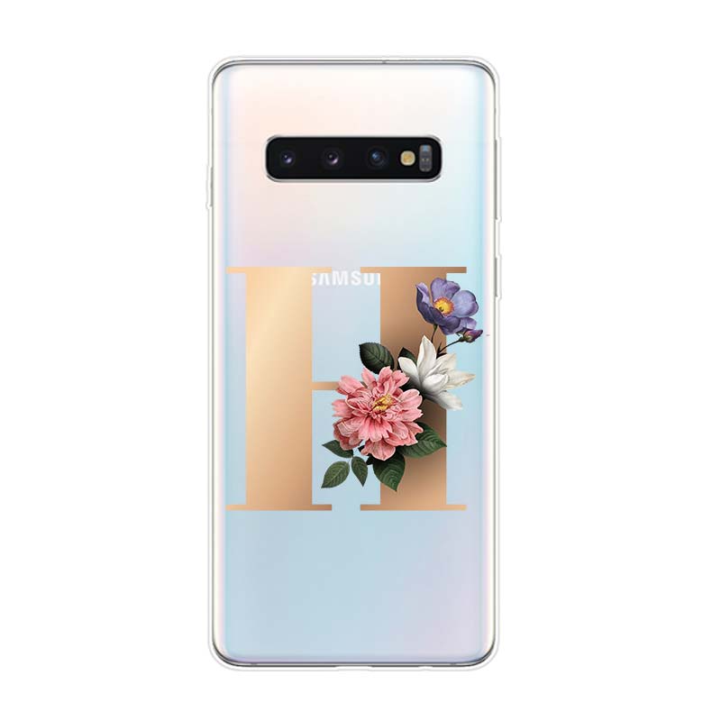 Buchstabe Alphabet Blumen A Silikonhülle Für Samsung Galaxy S21 S20 FE Ultra S10 S10E Lite S9 S8 S7 Edge Plus Handyhülle
