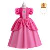 Cosplay Blue Princess Dress For Girls Lace Patchwork And Puffy Long Skirt