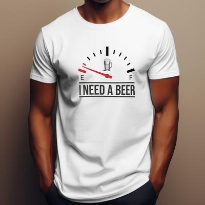 Ho Bisogno di una Birra Indicatore Carburante Vuoto Maglietta Divertente Bevitore da Pub Alcolico Lager Top