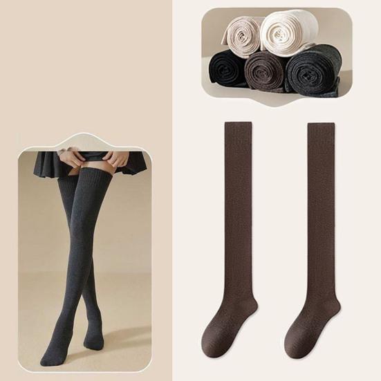 Damen Oberschenkelhohe Socken Dehnbare Gerippte Überknie-Socken Selbsterwärmende Atmungsaktive Stiefelstrümpfe für Dating Party Streetwear