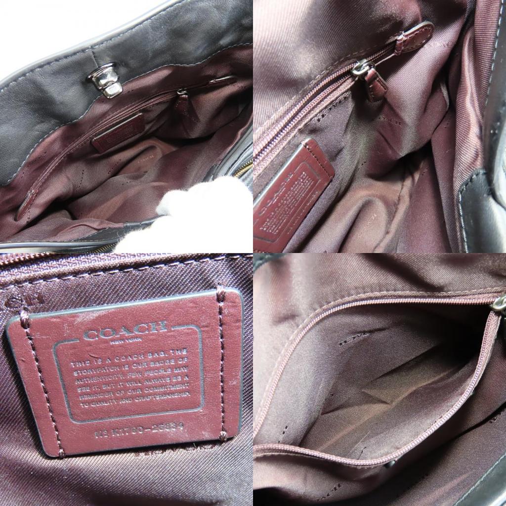 Gebrauchte COACH Schultertasche Edy 26834 Tabby-Leder Schwarz Kette