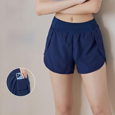 Juyitang Women's Anti-Exposure Running & Yoga Shorts with Side Pockets