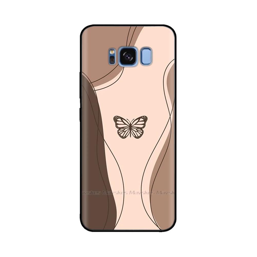 For Samsung Galaxy S8 Plus Phone Case Heart-Butterfly Funda For Samsung S8 S8Plus Cases Liquid Silicone Bumper GalaxyS8 Shells