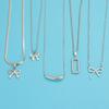 Geometry Bowknot Pendant Necklace Sweet Cool Clavicle Chain Necklace Jewelry