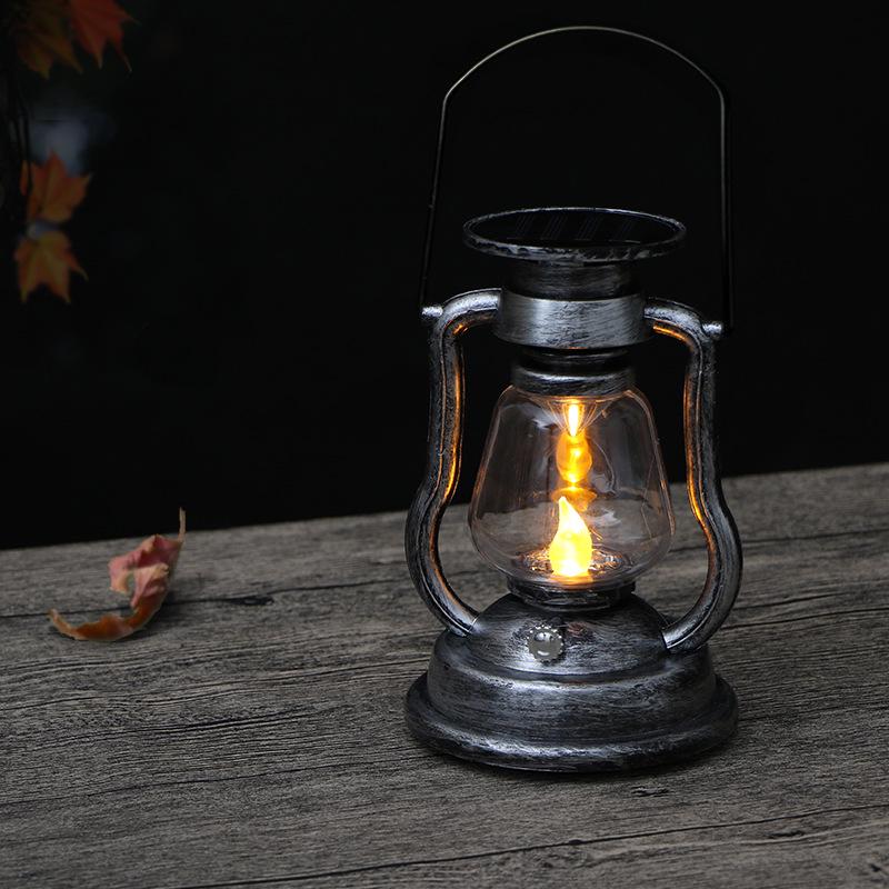 Vintage Solar LED Horse Lantern: Outdoor & Garden Decorative Flame Candle Light