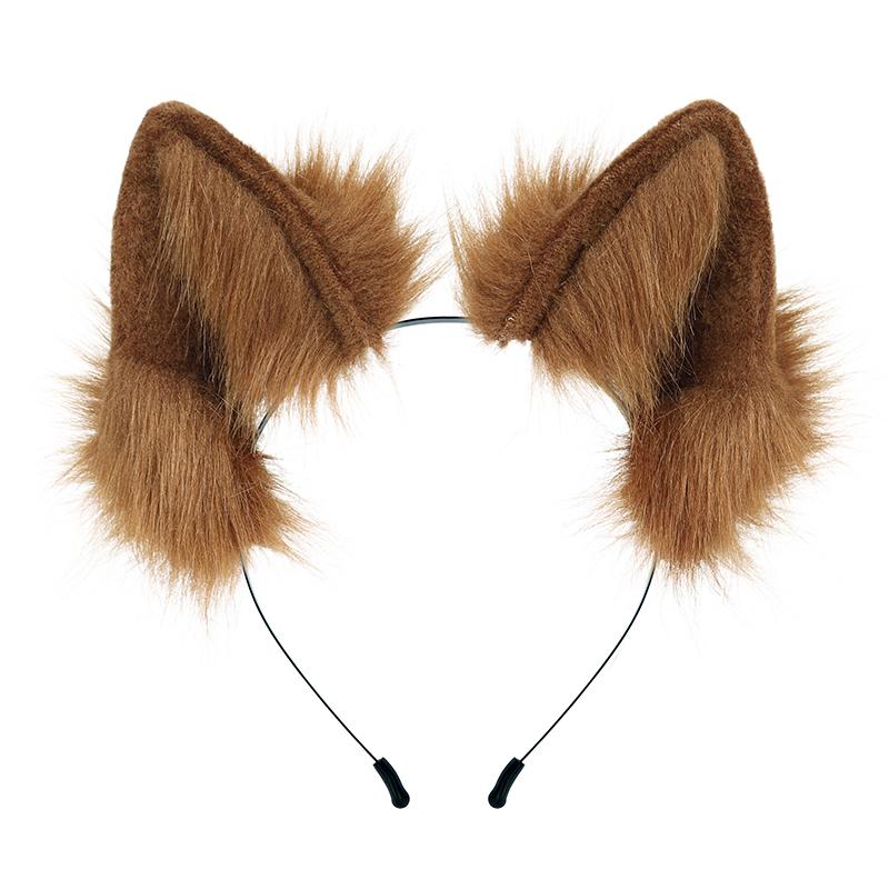 

Halloween New Anime Headdress Handmade Adjustable Simulation Wolf Ears Hair Band For Festival Prom Cosplay Costume With Common use