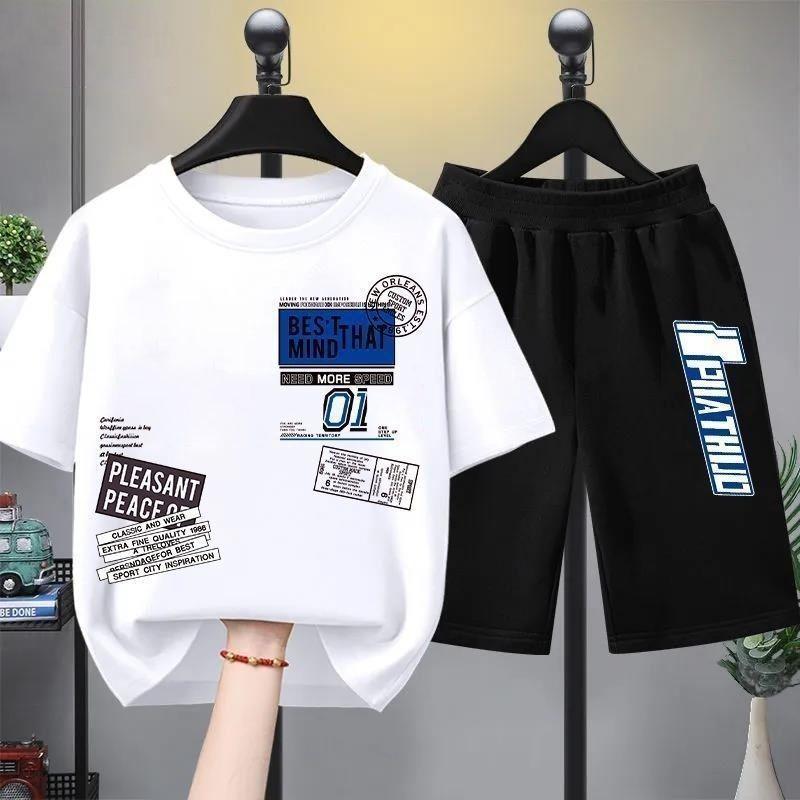 Short sleeved boys and girls summer fashion children's suit