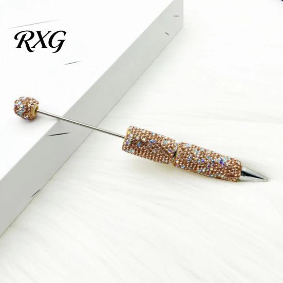 DIY Beadable Pen Set Diamond Pens, Bling Rhinestone Beaded Bead Pen, Crystal Shaft Ballpoint Black Ink Pens for Decorations Office School Supplies