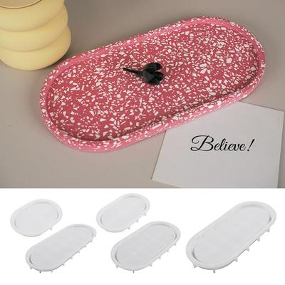 Oval Tray Mold Silicone Coaster Mold Handmade Jewelry Display Stand Home Decoration