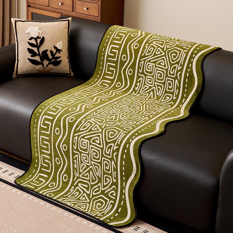 New Four-Season Universal Special-Shaped Sofa Cushion Irregular Cover Cloth Fixed Combination Straight Row Leather Sofa Seat Cushion