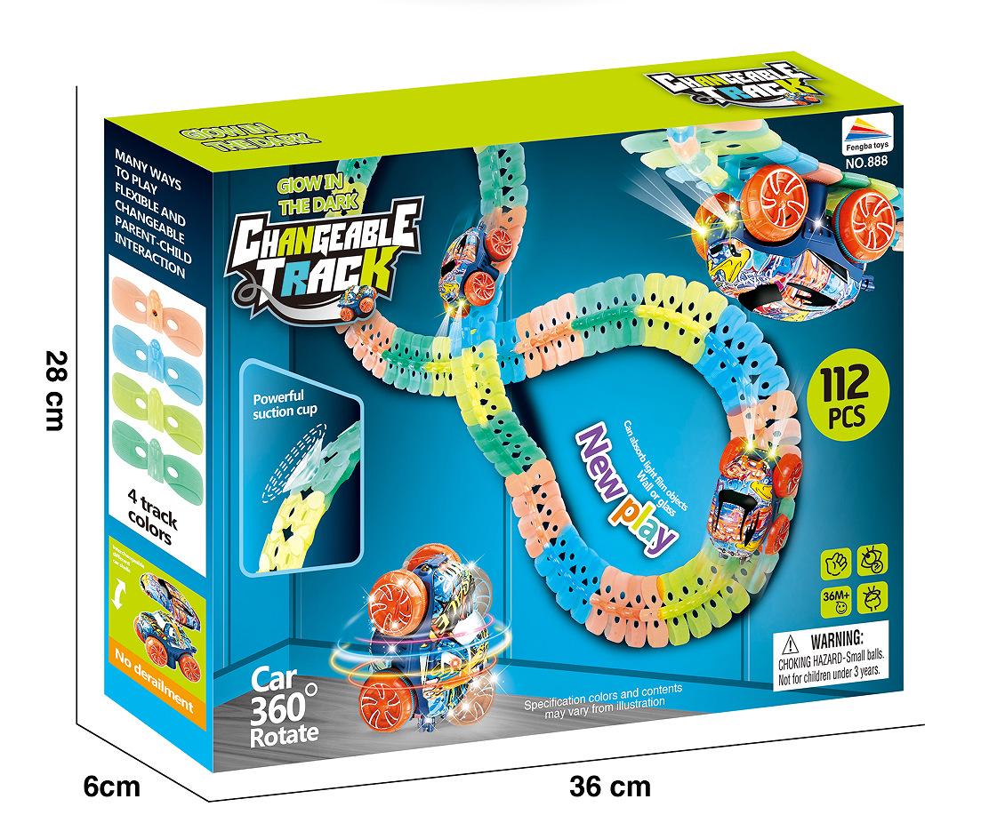 Neue Rennstrecke Spielzeugauto DIY Wechselbare Geschwindigkeitsstrecken Set Elektrischer Slot-Zug Schiene Magische Flexible Eisenbahn Geburtstagsgeschenk Für Jungen