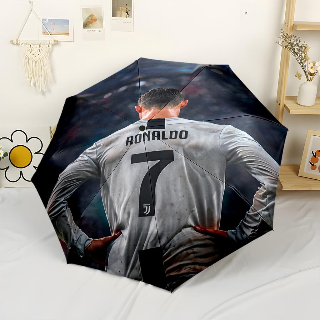 Ronaldo's Number Seven Glory Portable Automatic Umbrella Retractable Design with 8-Rib Durability Foldable Design All-Season Travel Fashion Lovers
