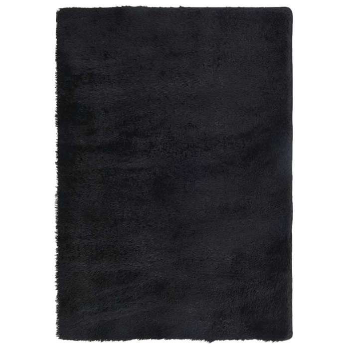 VidaXL Tapis shaggy à poils longs noir 120x170 cm polyester, tapis, tapis de chambre, tapis moderne, tapis de salon, tapis 4102822