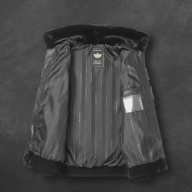 Jachetă de bărbați 2024 din catifea aurie de nurcă imitație de blană – Stil de iarnă Haining