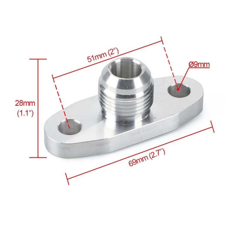 An10 2" 51 elektrischer Turbo Prozess Leckdicht Turbo Ölrücklauf Ablass Rücklauf Flansch Adapter Für garrett T3 T4 GT28 GT30 GT35 T25