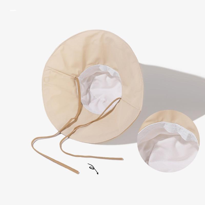 Summer Big Brim Foldable Strap Fisherman Hat Women's Outdoor Sun Hat
