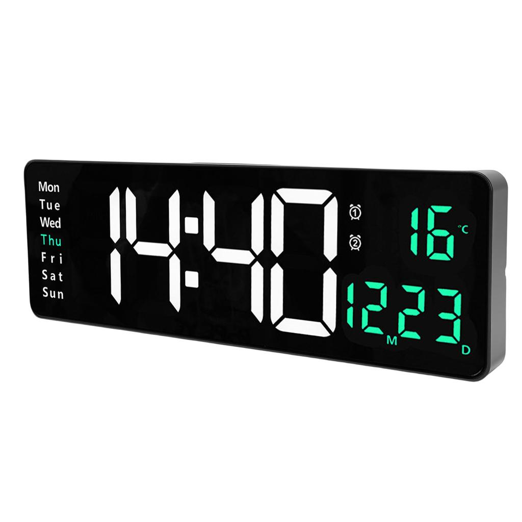 16 Inch Digital Wall Clock LED Large Display Wall Mount Decor Clock with Remote Control Adjustable Brightness Wide