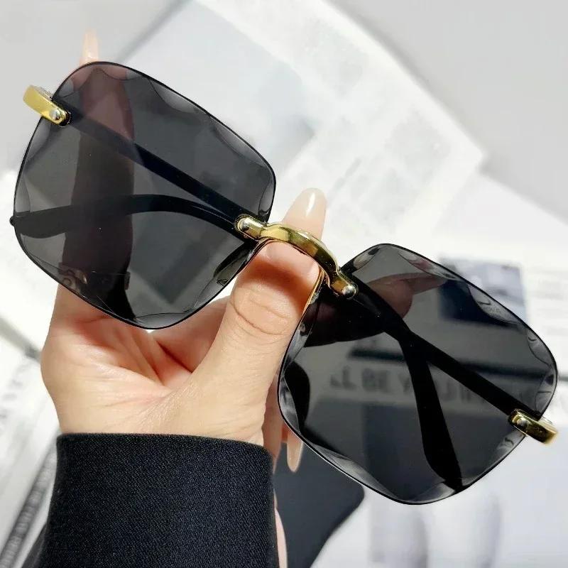 Square Sunglasses Woman Fashion Rimless Gradient Sun Glasses Brand Designer Sunglasses for Women