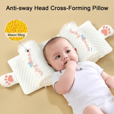 Baby Head Shaping Pillow Breathable Headrest Infant Support Pillow Non-Slip Infant Head Cushion for Newborns 0-6 Months