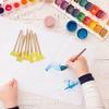30Pcs Round Sponge Brushes Kids Art Supplies Soft Sponge Tips Wooden Handle Graffiti Painting Tools for Home School Art Class