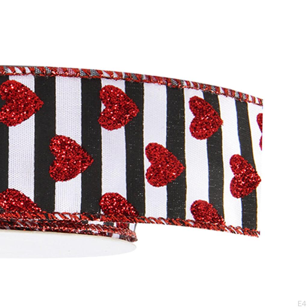 Heart Shaped Ribbons for Valentine's Day Crafts 1.5 Inch Wide Wrapping Scrapbooking