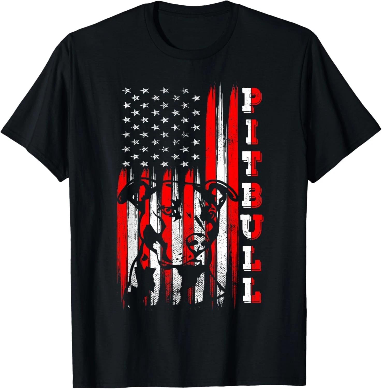 Proud American Pitbull Terrier Flag Funny Dog Dad Mom Gifts Gift Unisex T-Shirt 2XL