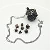Mini 6MM Metal Flying Dragon Skeleton Dice Necklace D20 Metal Hollow Box+7pcs Metal Dice Pendant Set Portable Board Game Dice
