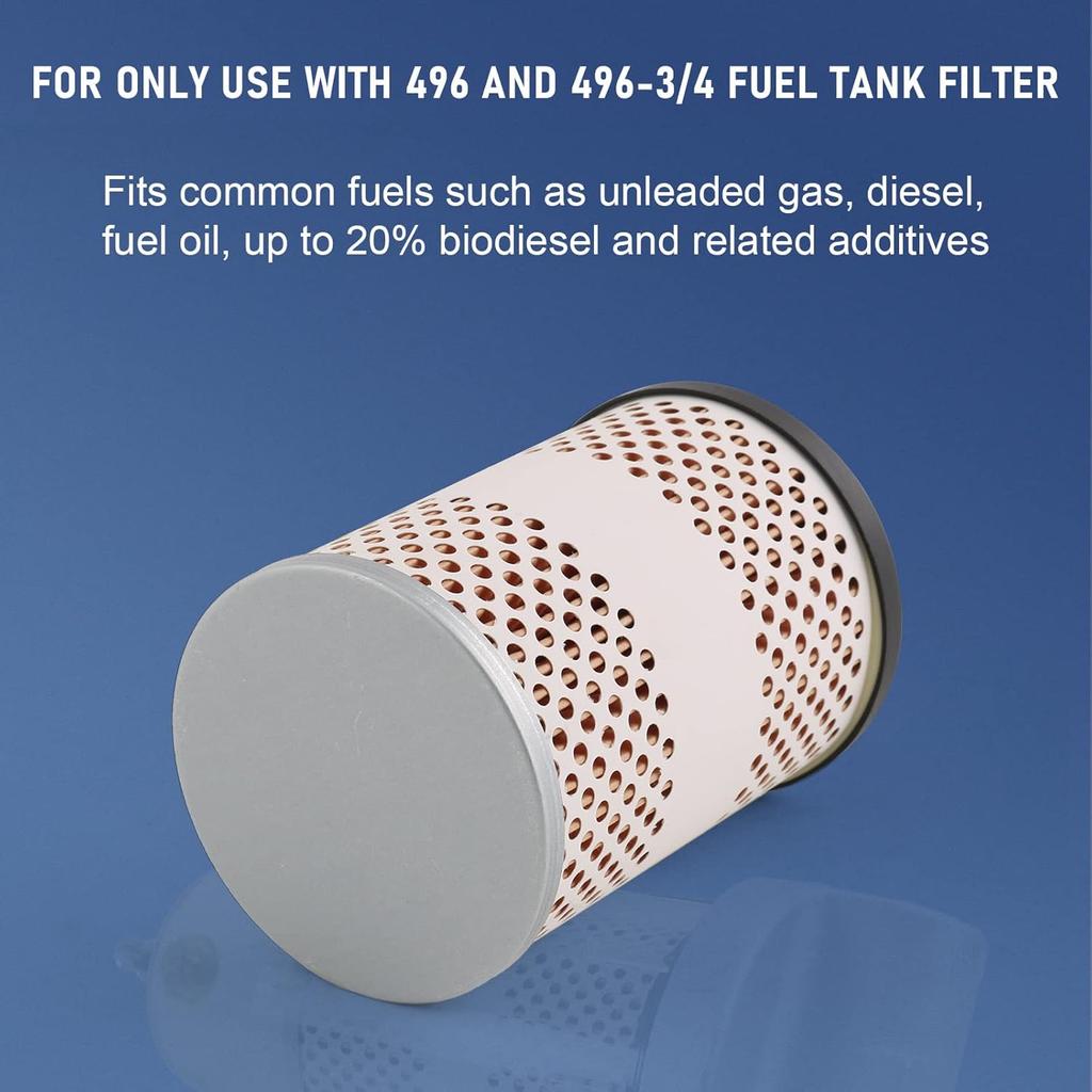 3Pcs 496-5 Fuel Tank Filter Element Replacement for Gasoline and Diesel Water Separate 30 Micron with Protective Sheet
