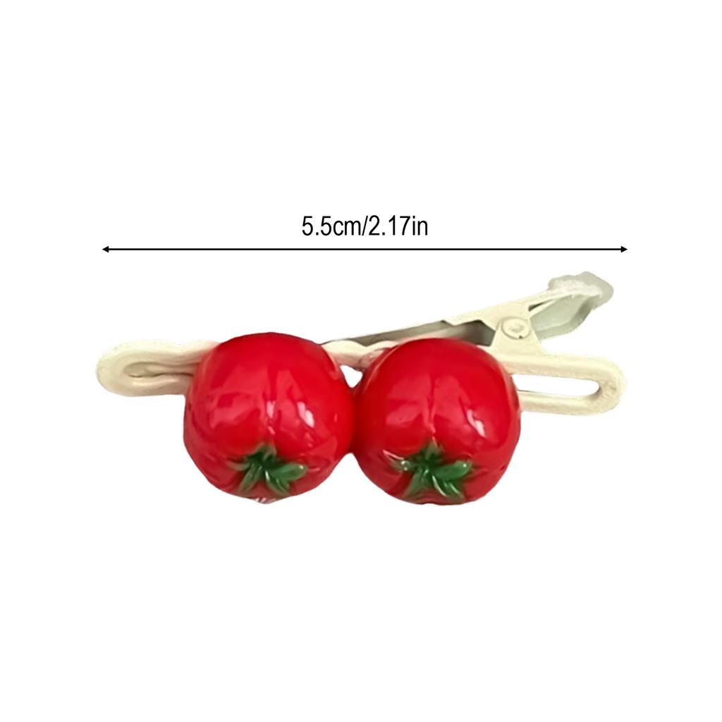 1pcs Cute Tomato Cartoon Clip Hairpins 5.5cm Fun Party Accessories for Kids Women Christmas Party Non-Slip Hair Clips