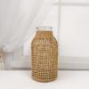 Váza na květiny Ručně vyráběná sláma Tkaná Skleněná váza v japonském stylu proti rozbití Rostlinná nádoba Dekorace stolu Rozvržení scény Prop