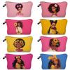 Women Black Girl Print Cosmetic Bag Toiletries Organize Travel Storage Case  6867