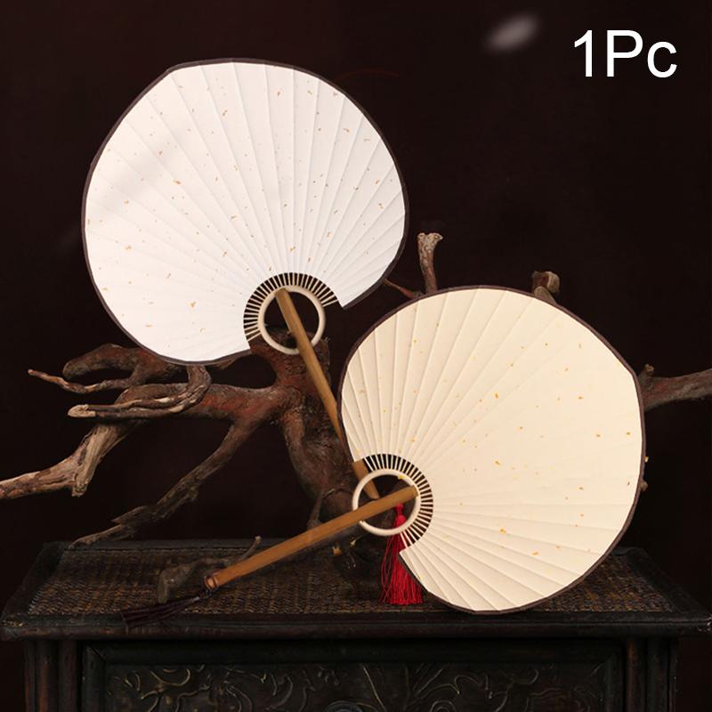 Elegant and Unique Traditional Plain Fan DIY Art Hand Drawn Circular Square High-end Rice Paper