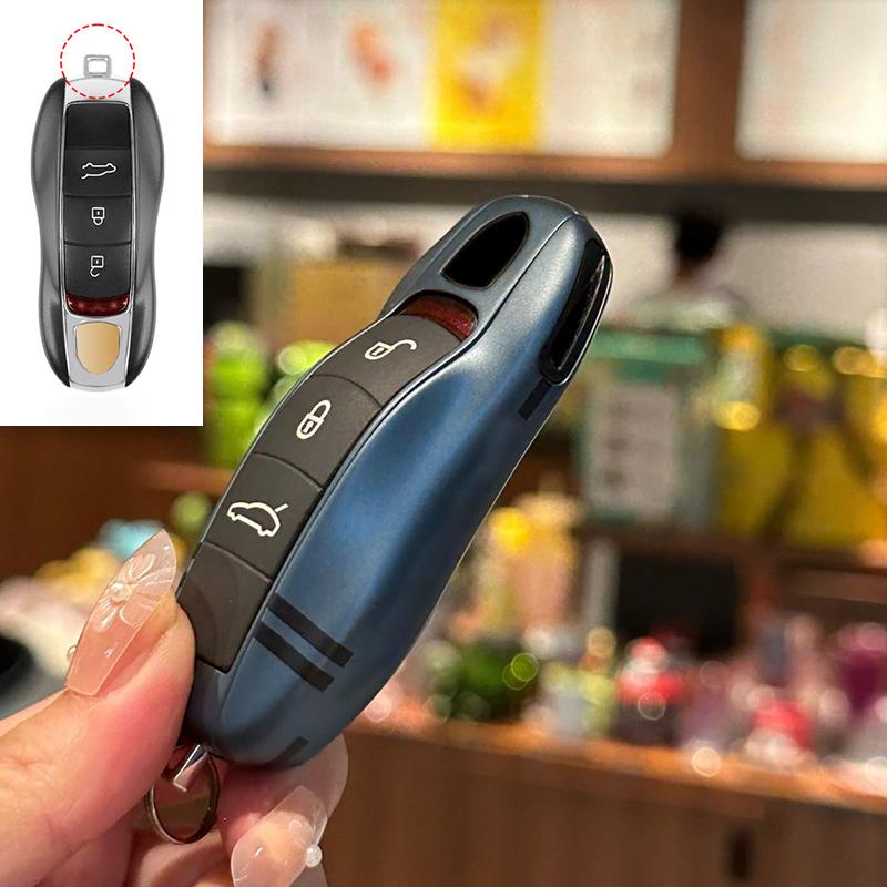 AABKQ1 Car Key Case Multi Colored Track For Porsche Mancan Panamera Cayenne 718 911 Boxster Cayman Key Cover Shell Replacement Kit