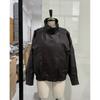 Winter Vintage Cropped Leather Jacket Womens Stand Collar Biker Coat Streetwear