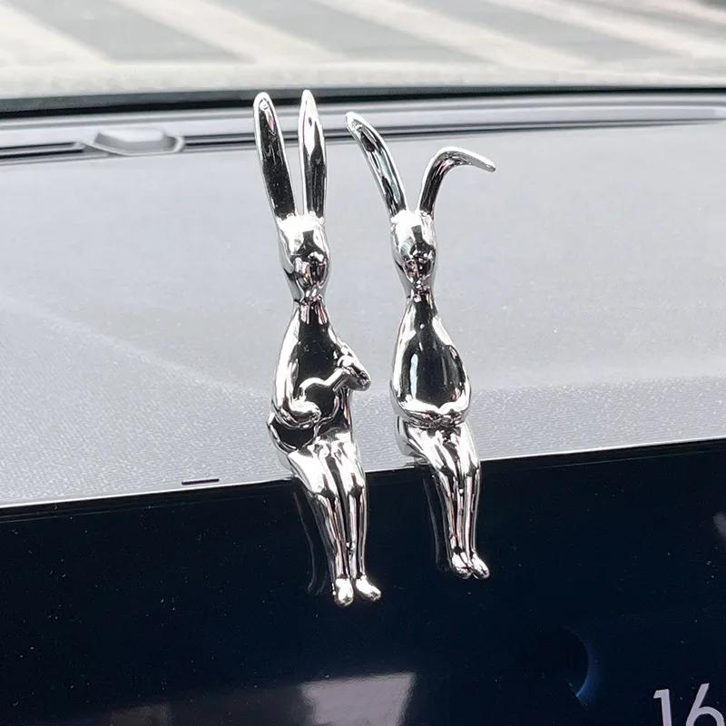 Car Ornaments Auto Center Console Pendant Rabbit Eco-friendly Plastic Cartoon Animal Rabbit Decorative Car Interior Decoration