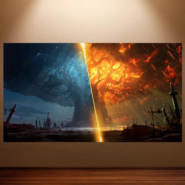 World of Warcraft Retro Canvas Poster Classic Game Wall Art for Game Room Decor Wall Sticker Painting