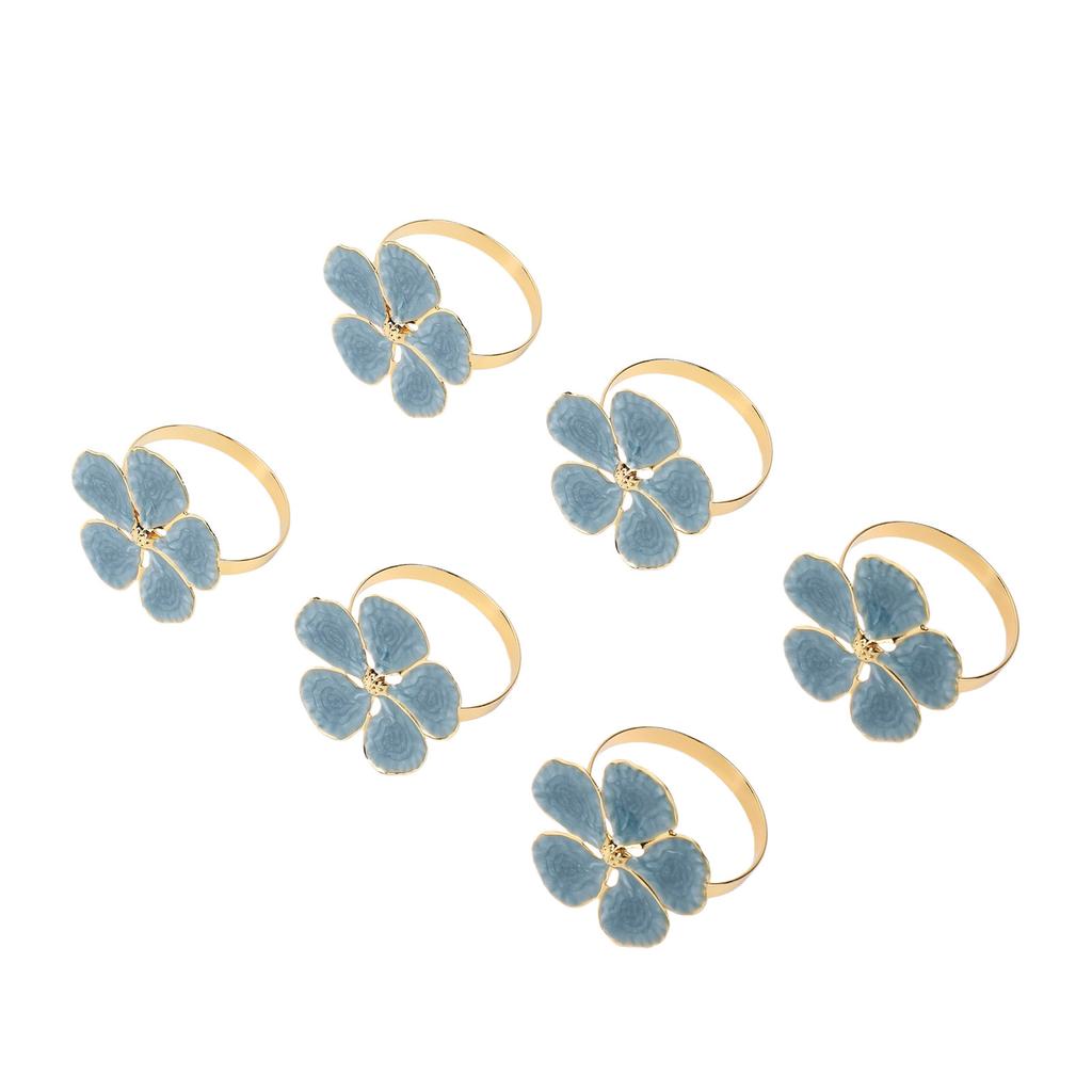 6 Stück Blumen-Serviettenringe Serviettenhalter-Set Florale Servietten-Schnallen Tischdekoration für Hochzeitsbankett Geburtstagsessen