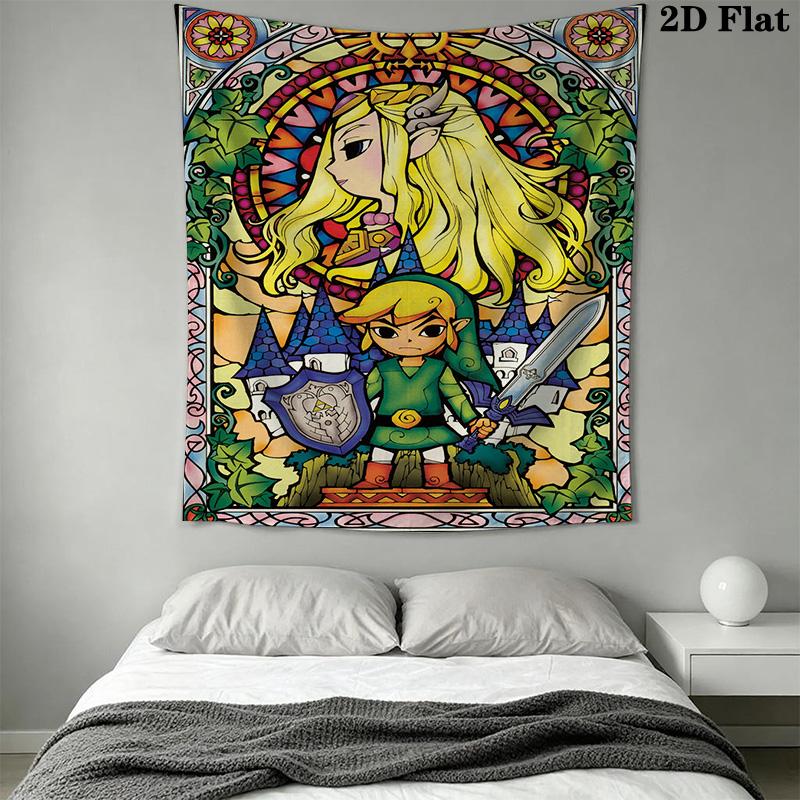 Legend Zelda 25Th Anniversary Tapestry Background Cloth Wallmounted Wall Covering Decoration Work Of Art Background Cloth
