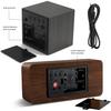 Wooden Digital Clock Multi-function LED Alarm Clock with Time/ Date/ Temperature Display and Voice Control for Home Office Trave